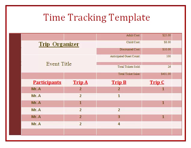 time tracking template