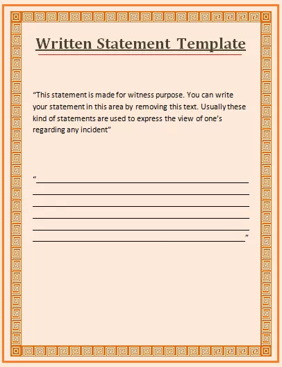 witness statement template