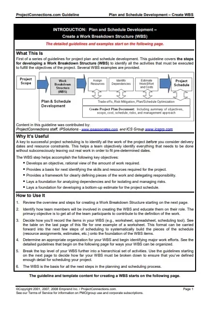 Work Breakdown Structure Template PDF