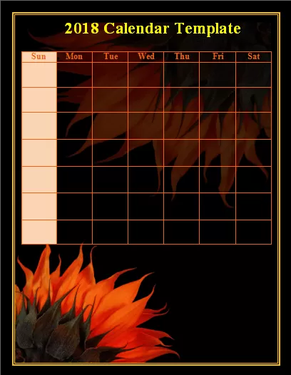 2018 Calendar Template