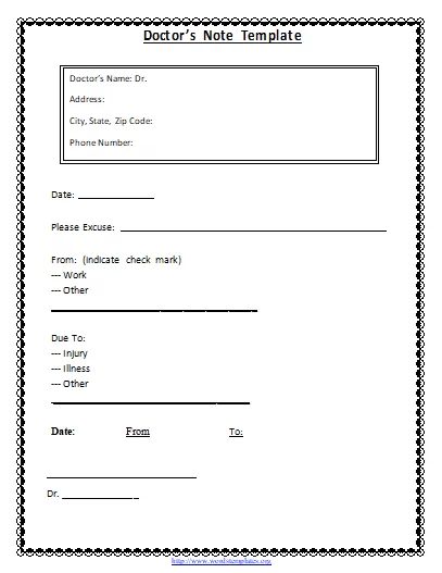 Doctors Notes Template