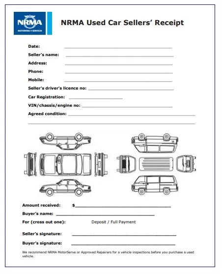 Car Seller Receipt Template