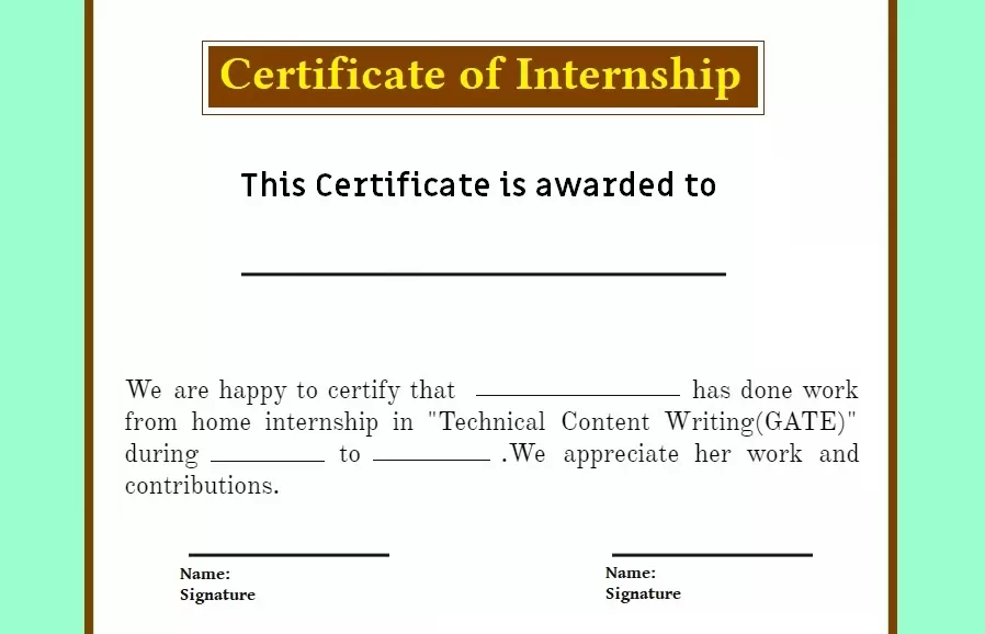 Internship Certificate Template