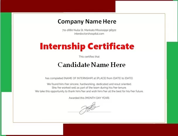 Internship Certificate Template