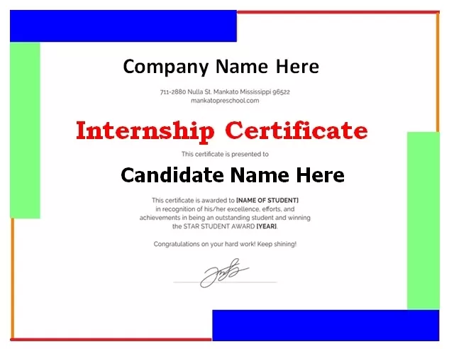 Internship Certificate Template