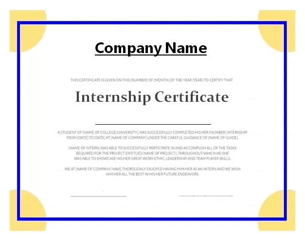 Internship Certificate Template