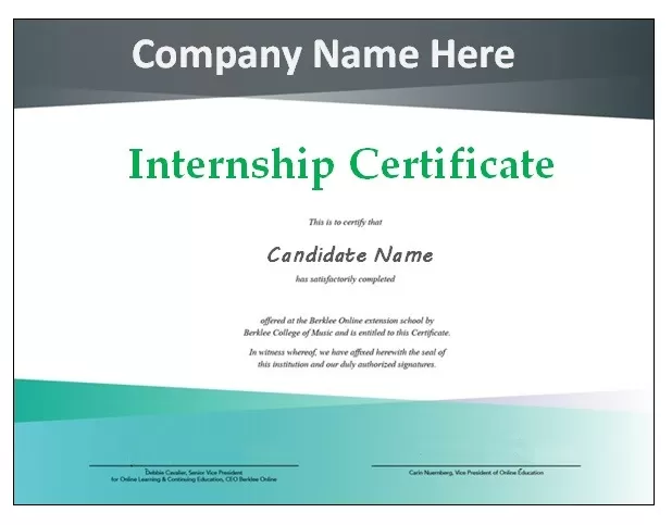 Internship Certificate Template