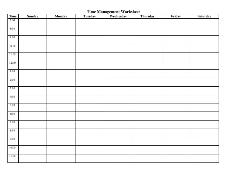 Hourly Study Plan Template