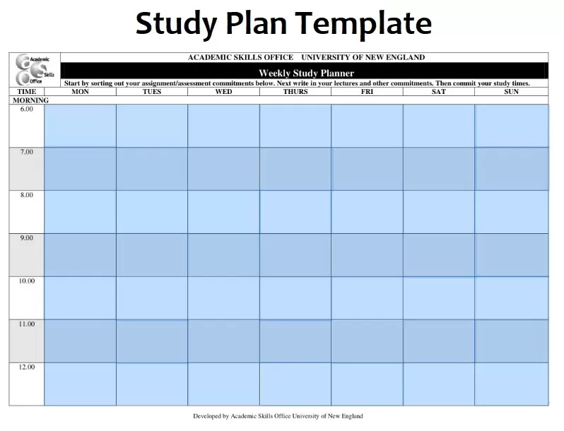 Study Plan Template