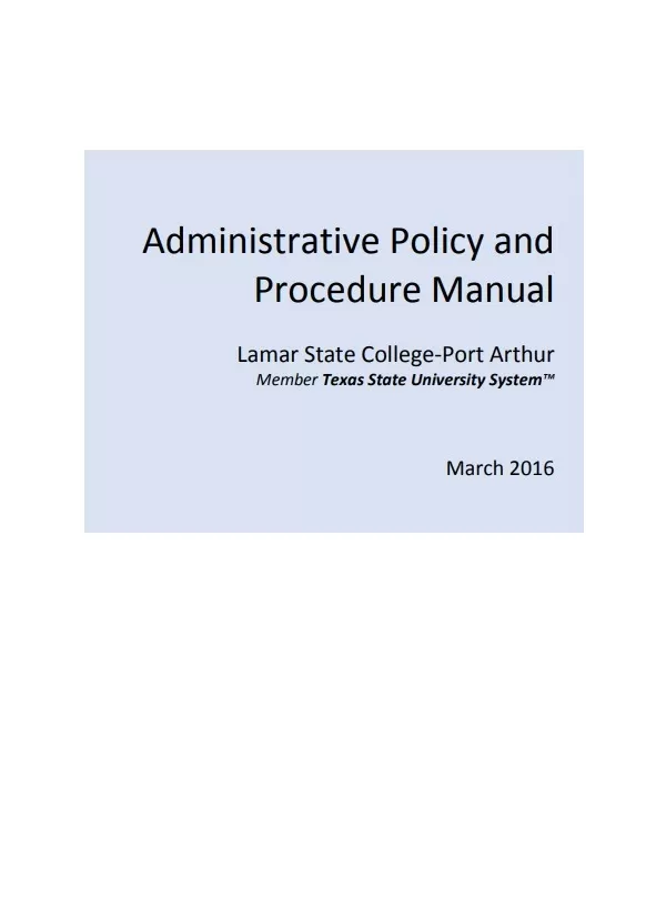 Administrative Policy and Procedure Manual Template