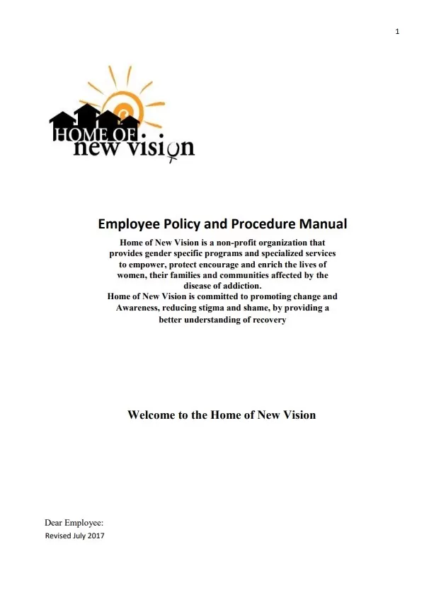 Employee Policy and Procedure Manual Template