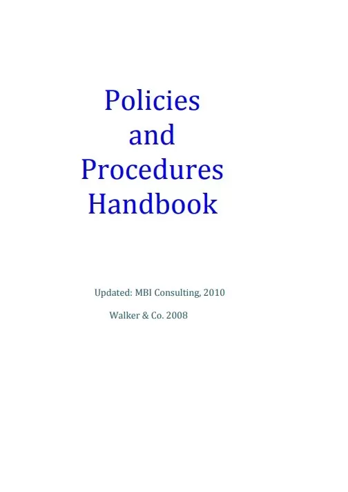 Procedure Handbook Template