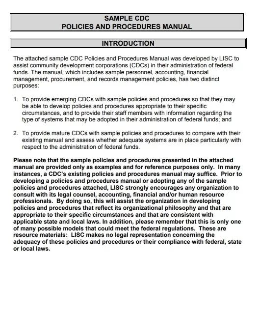 Procedure Manual Format