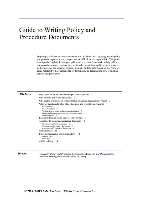 Procedure Manual Template PDF