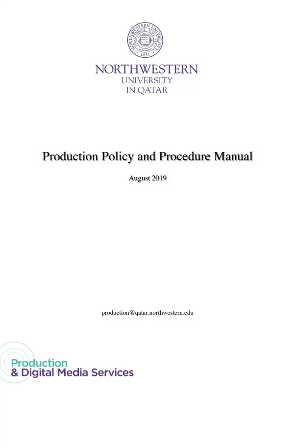 Production Policy and Procedure Manual Template