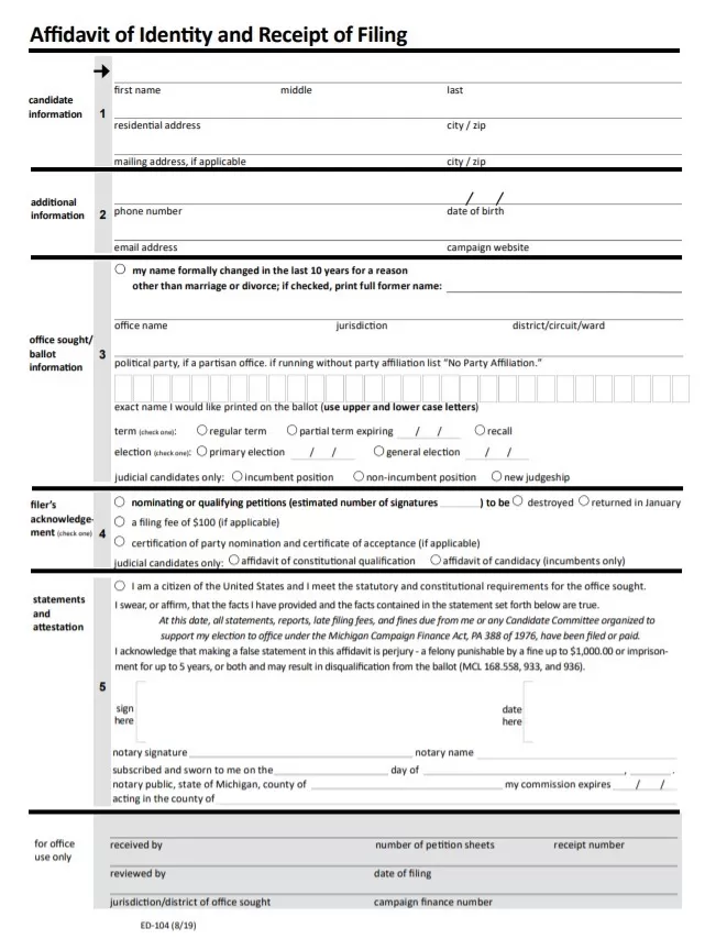 Blank Affidavit Form