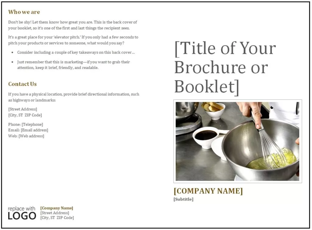 Booklet Template Word