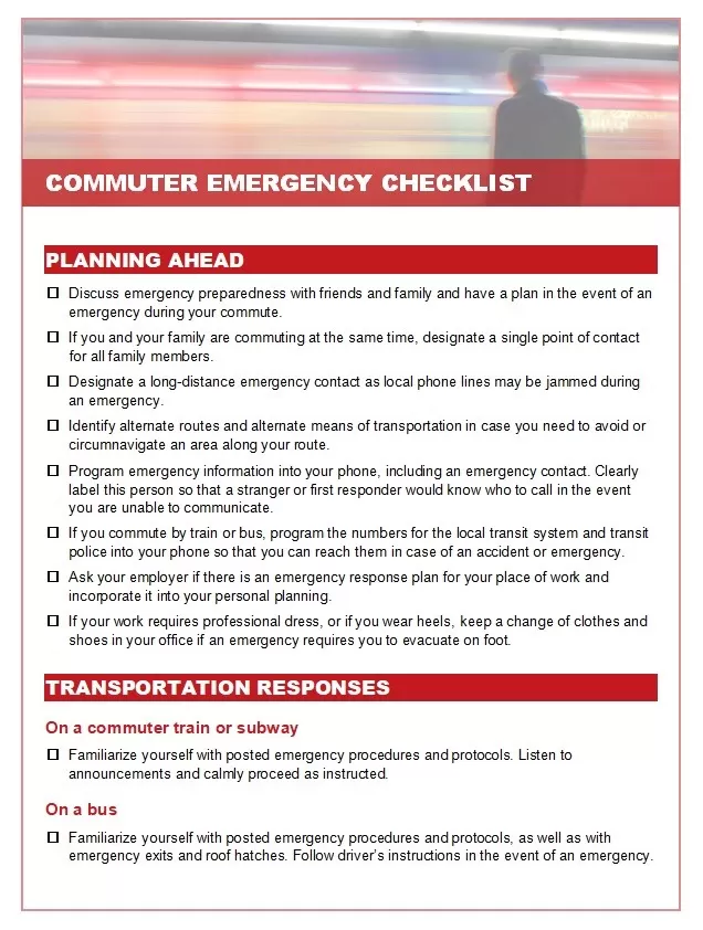 Emergency Checklist Template