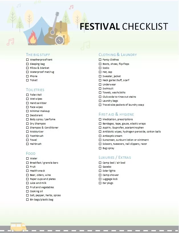 Festival Checklist Template