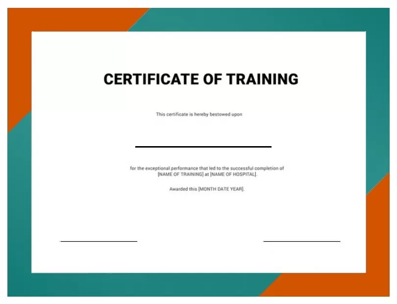 training certificate design template