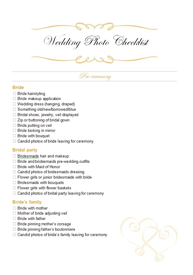 Wedding Checklist Template