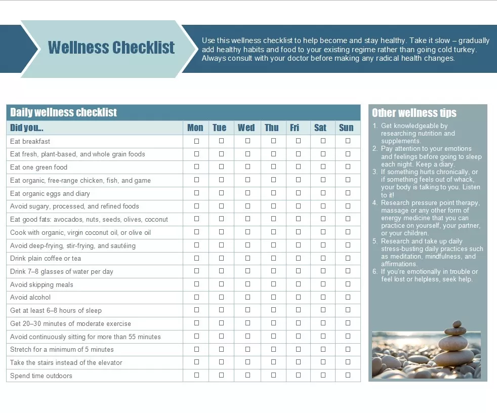 Wellness Checklist Template