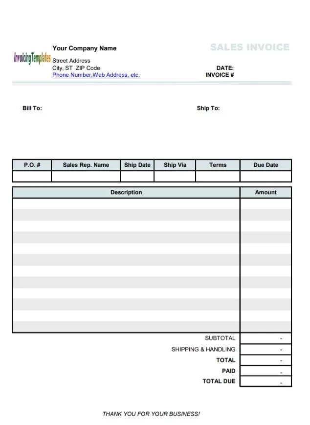 Sales Invoice Format