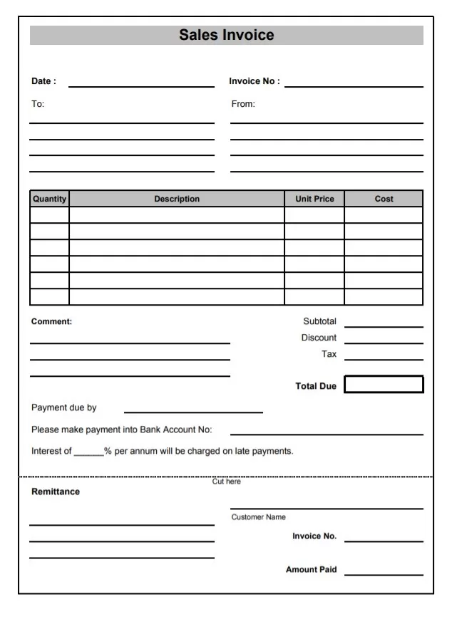 Sales Invoice Template PDF