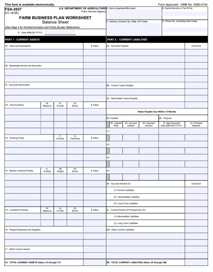 Balance Sheet Form