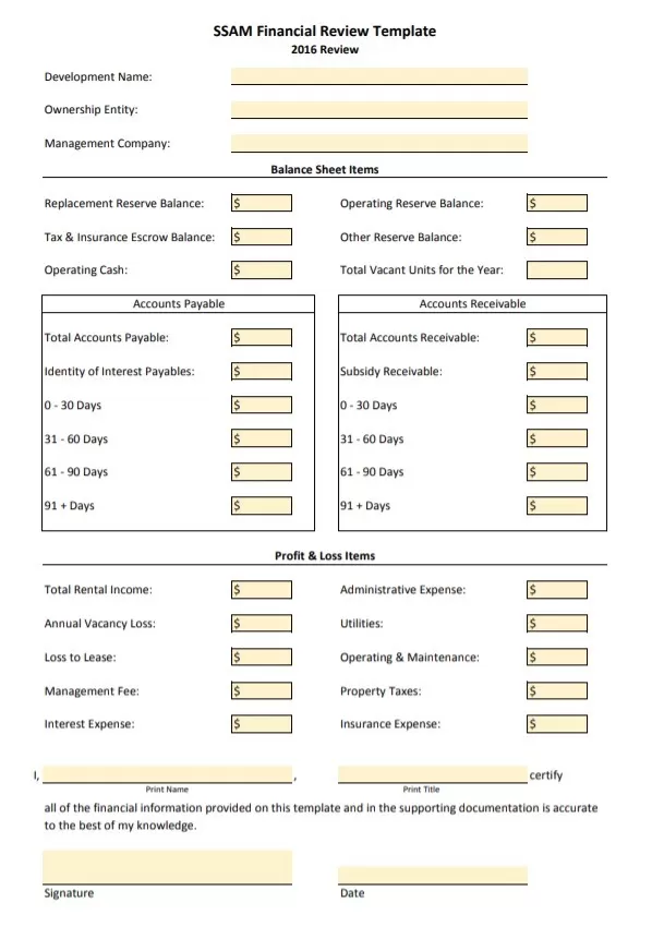 Comprehensive Balance Sheet Template