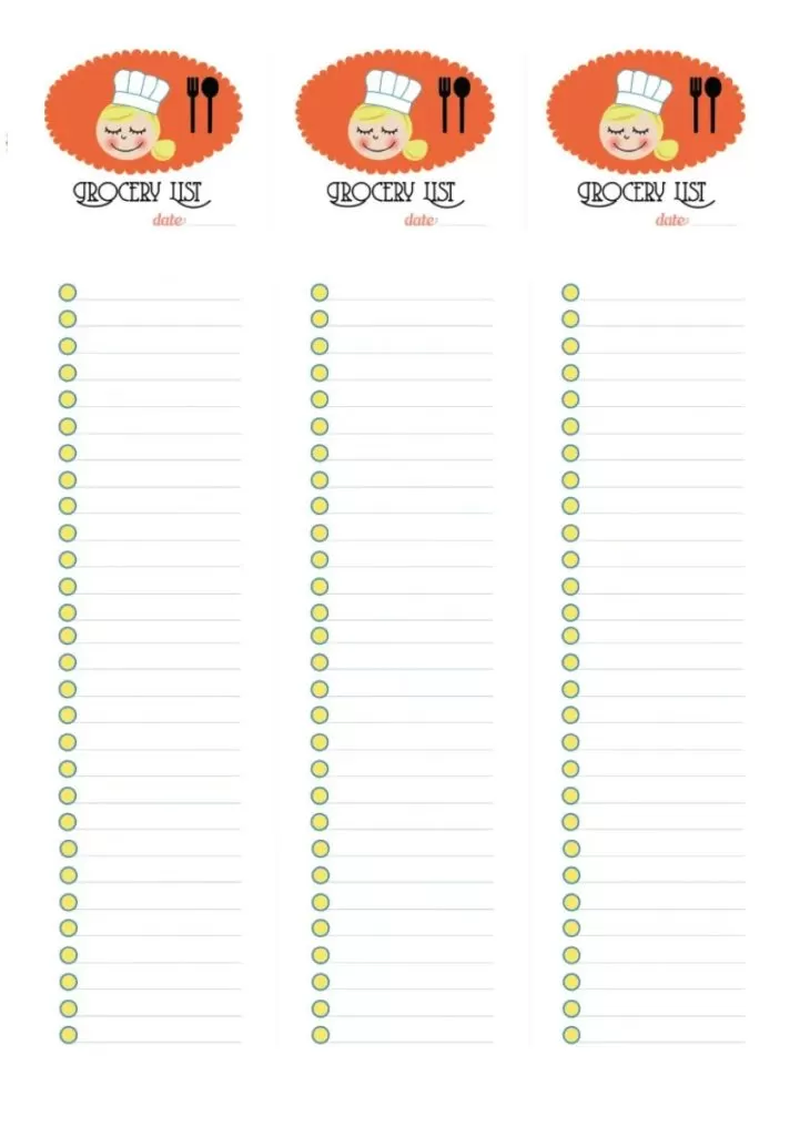 Grocery List Design Template