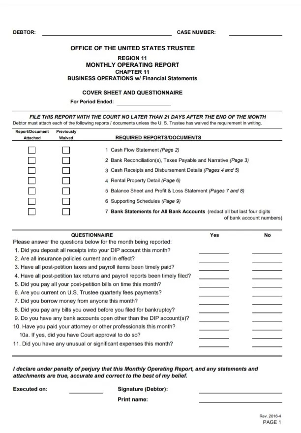 Printable Monthly Report Template