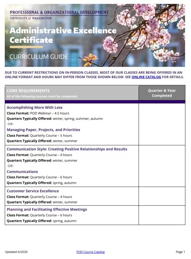 Administrative Excellence Certificate Template