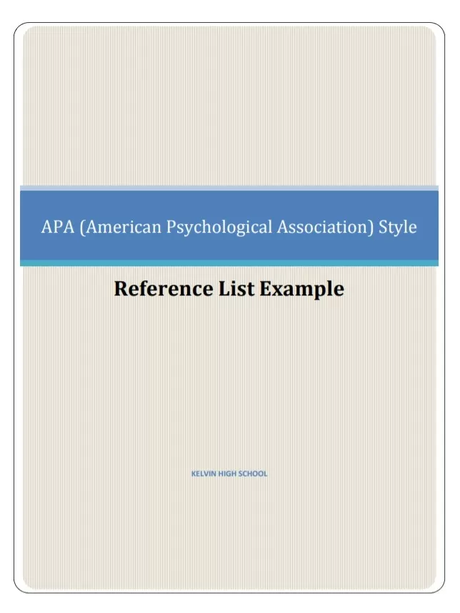 Reference List Template PDF