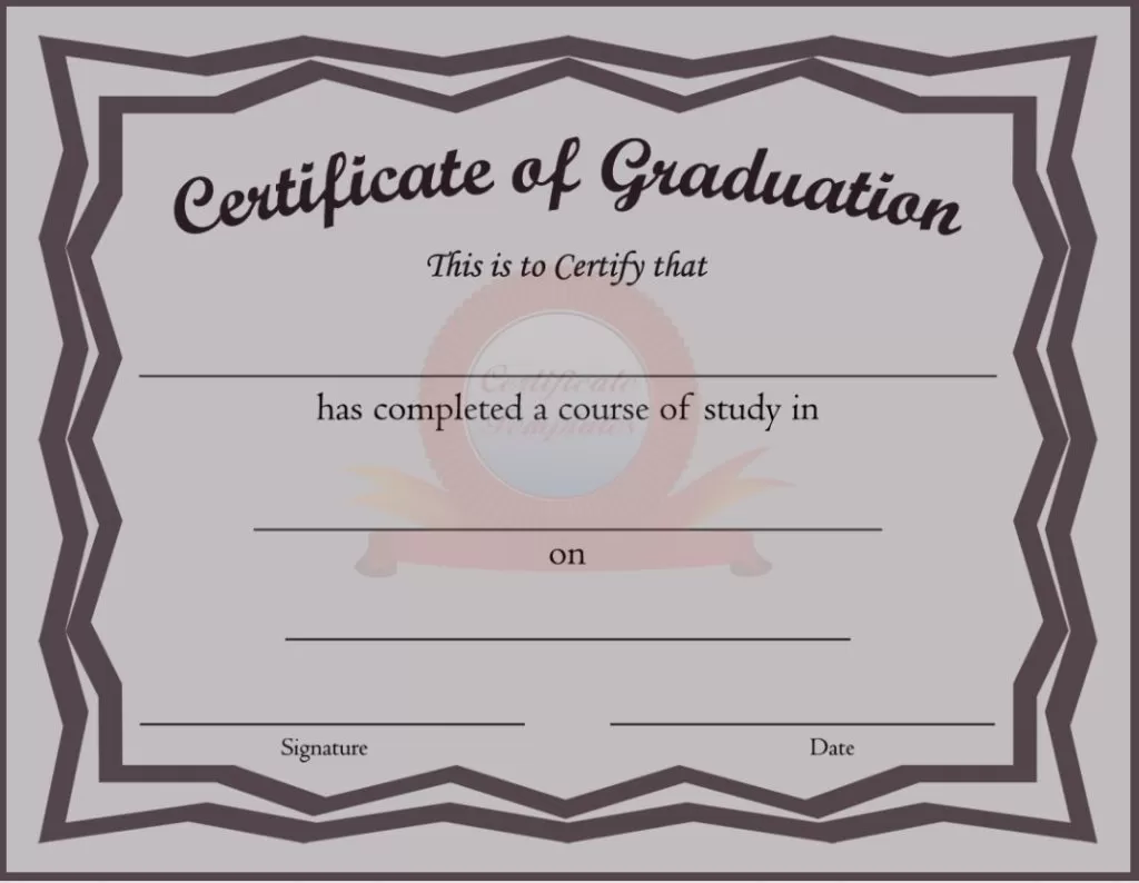 Graduation Certificate Template PDF