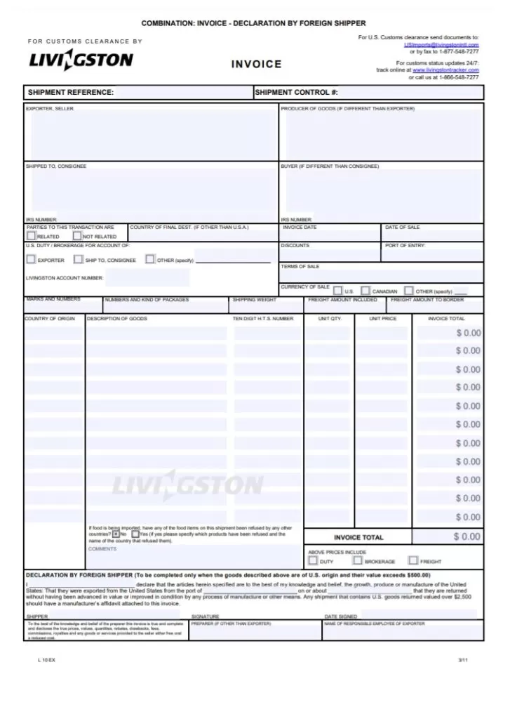 Commercial Invoice Example