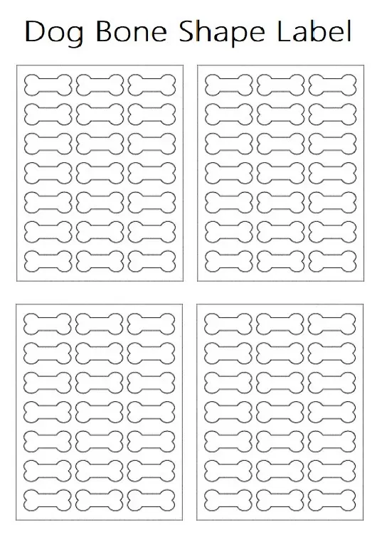 Dog Bone Shape Label Template