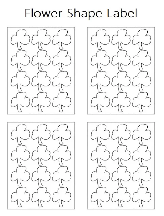 Flower Shape Label Template