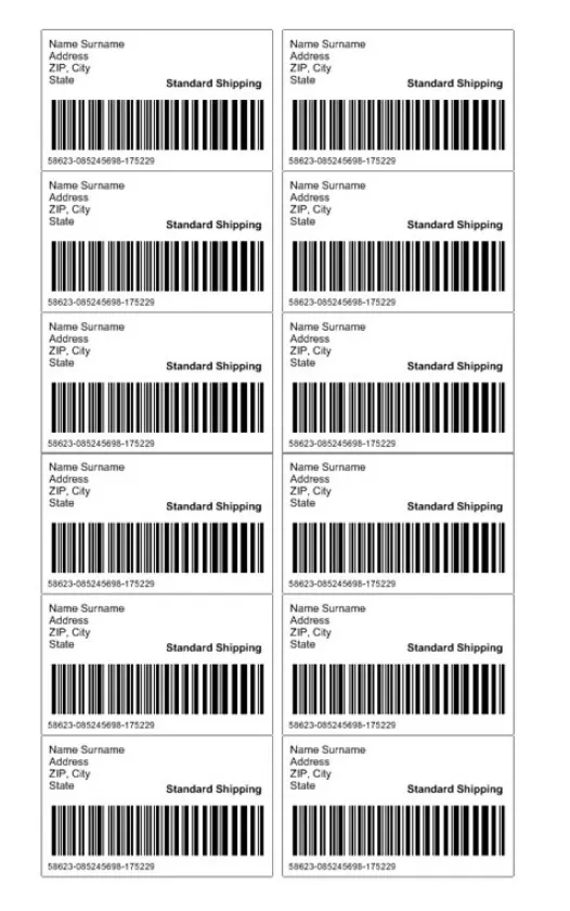 Printable Shipping Label Template