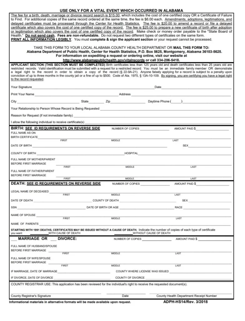 Birth Certificate Template Alabama