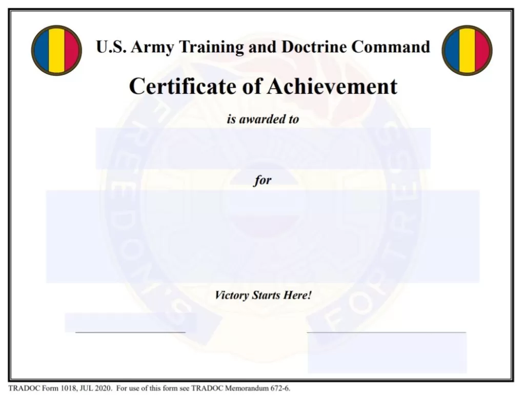 Blank Certificate of Achievement Template