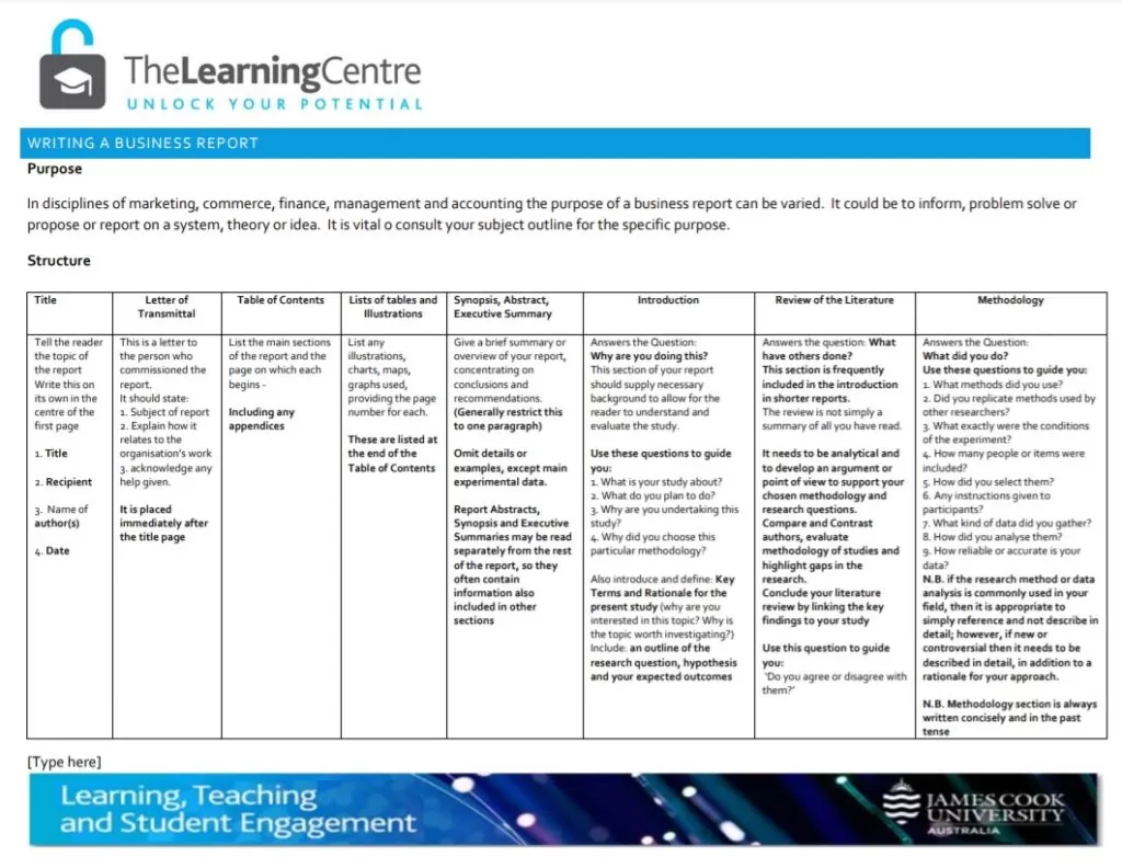 Business Reporting Template