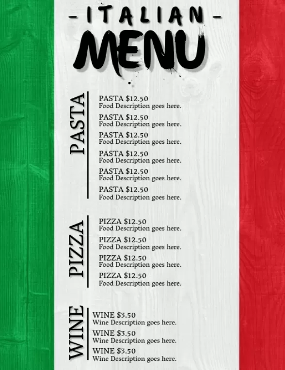 Italian Menu Template