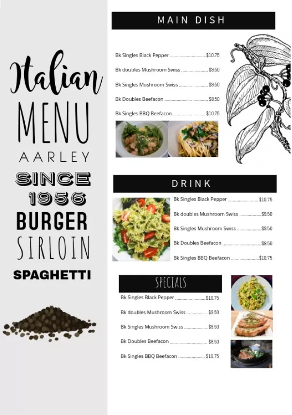 Italian Special Menu Template