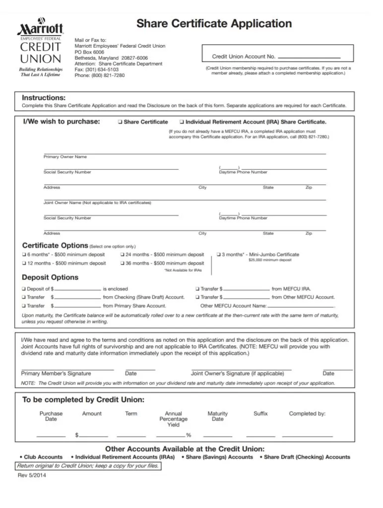 share certificate application template