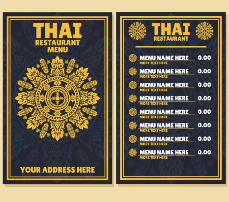 Thai Restaurant Menu Template