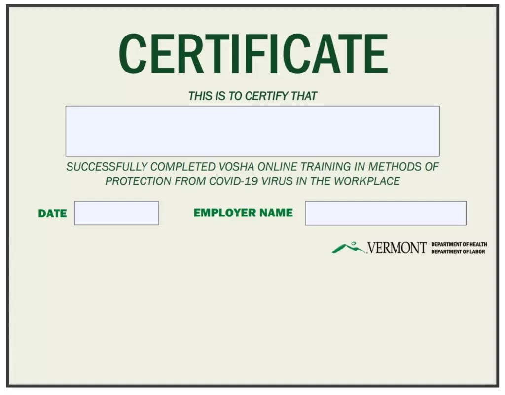 Blank Training Certificate Template