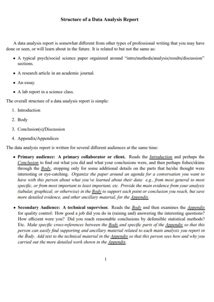 Data Analysis Report Template