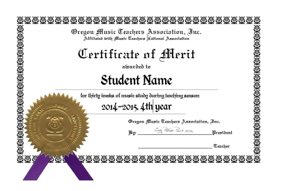 Merit Certificate Template PDF