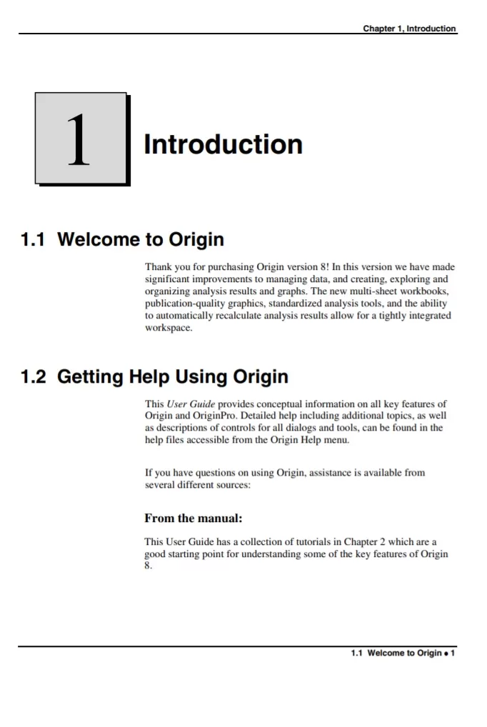 Origin Analysis Sample